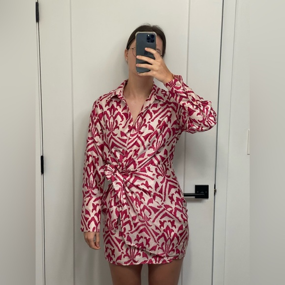 Mango printed satin dress - Picture 4 of 7